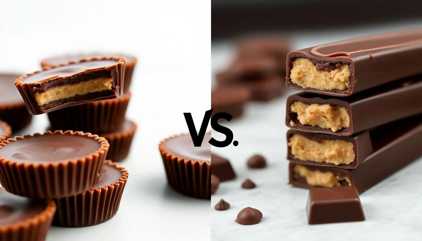 Dark Chocolate Peanut Butter Cups vs Peanut Butter Dark Chocolate Bars