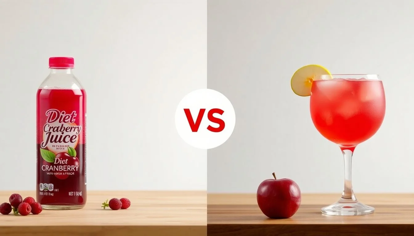 Diet Cranberry Juice Drink vs Healthy Balance Apple Flavored Reduced Sugar Juice Cocktail 