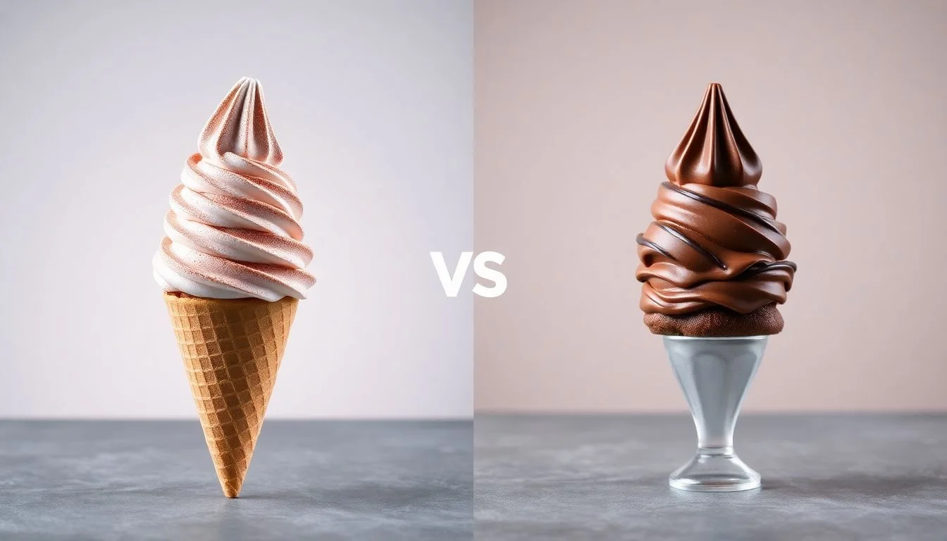 Frozen Dairy Dessert Cone vs Chocolate Fudge Ice Cream