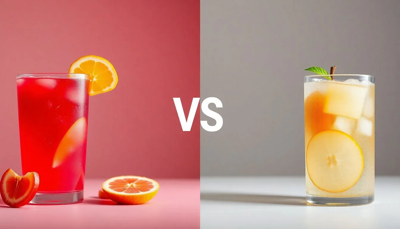 Fruit Punch vs Sparkling Crisp Apple Non-alcoholic Juice Cocktail