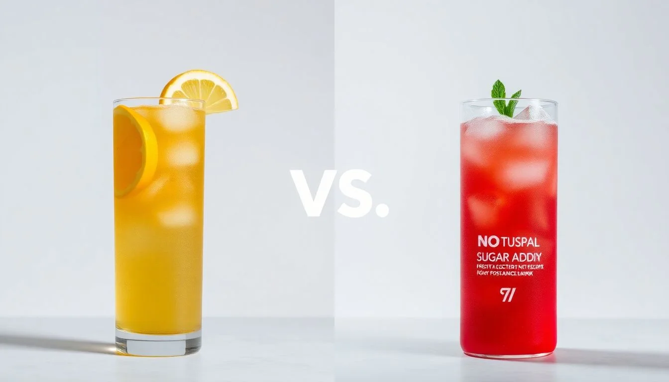 Ginger Fizz vs NO SUGAR ADDED STRAWBERRY • TANGERINE • RASPBERRY