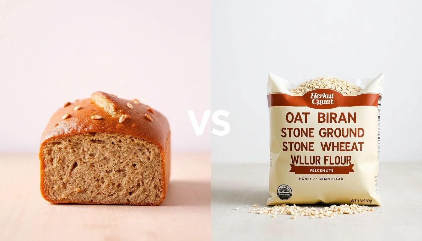 Honey 7 Grain Bread vs Oat Bran & Stone Ground Whole Wheat Flour