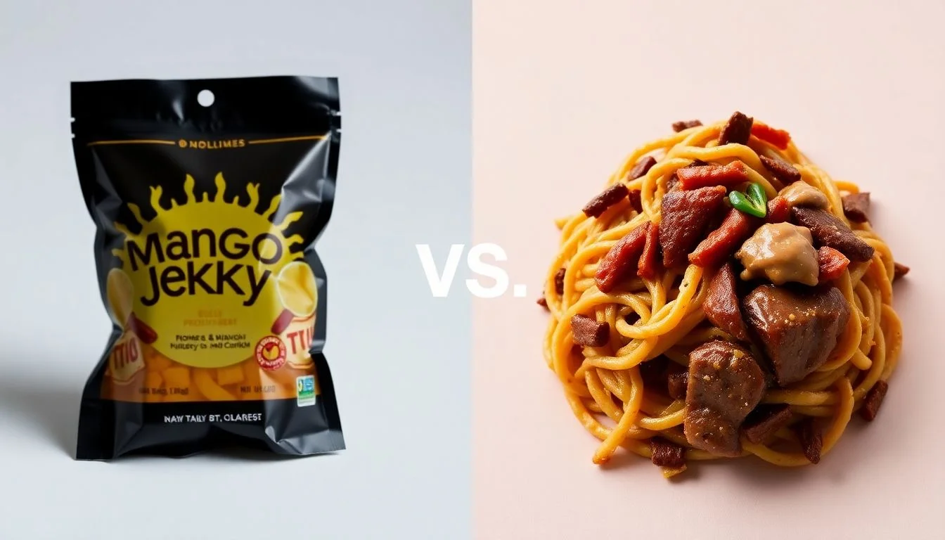 Mango Habanero Jerky vs Yakisoba Teriyaki Beef Flavor