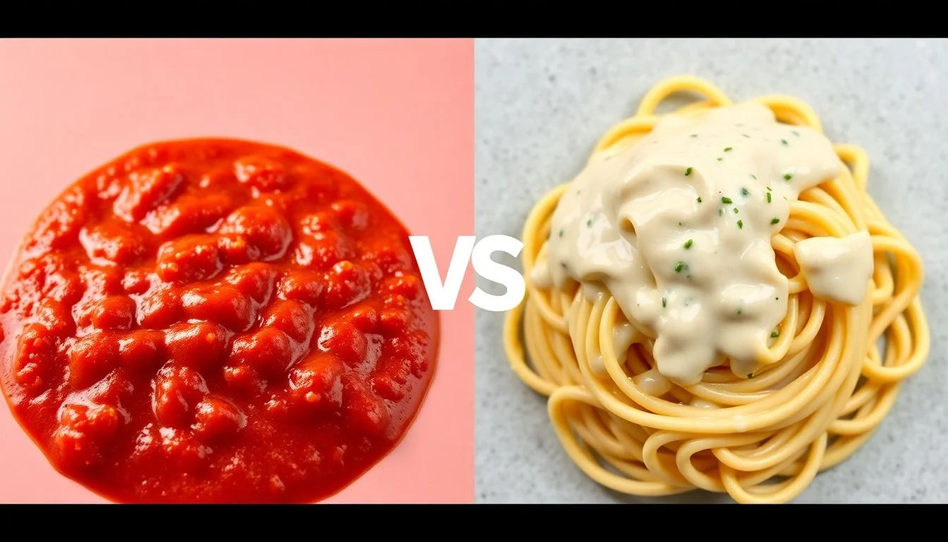 Marinara Sauce vs Creamy Alfredo Pasta Sauce