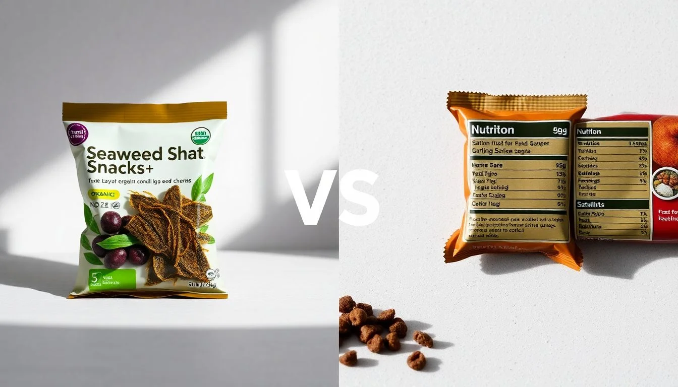 Organic Seaweed Snacks Sea Salt And Vinegar vs Nutrition bar