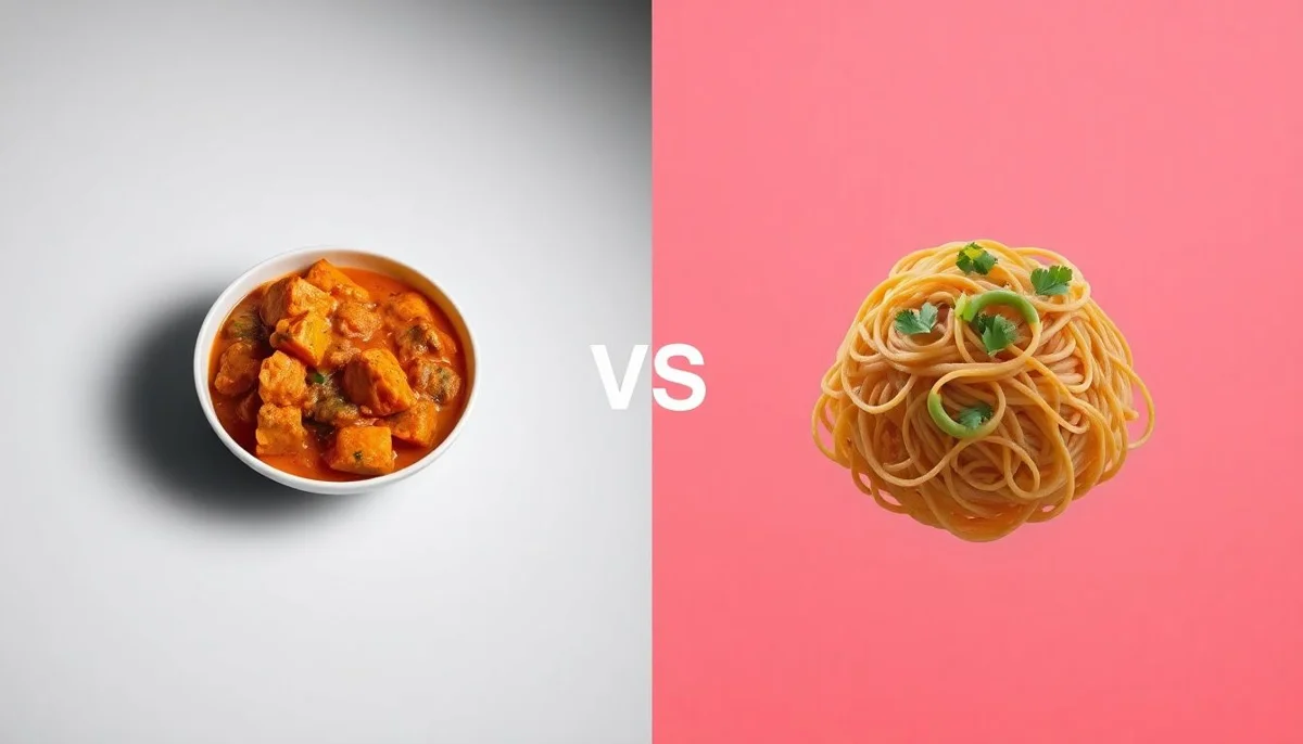 Organic Sweet Potato Korma vs Rice Noodles
