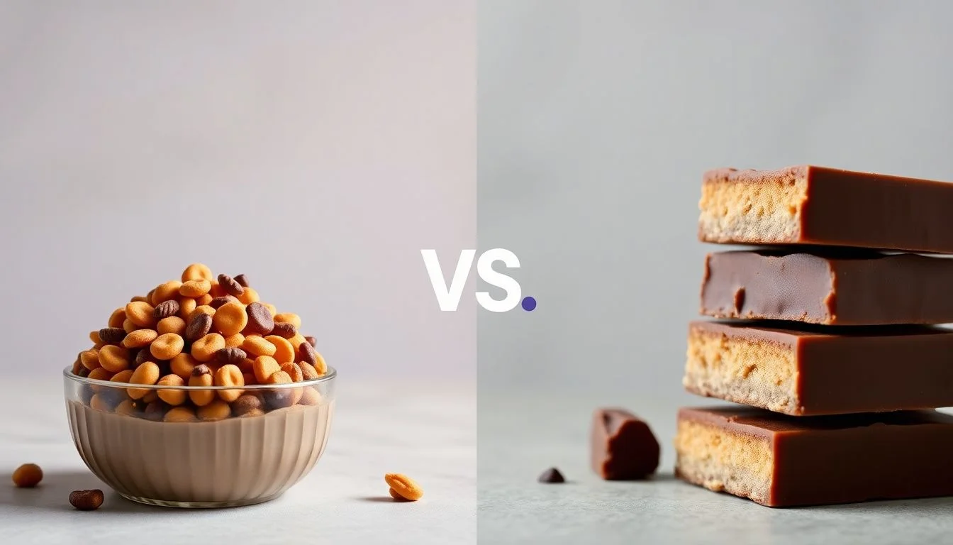 Peanut Butter Trail Mix vs Peanut Butter Dark Chocolate Bars