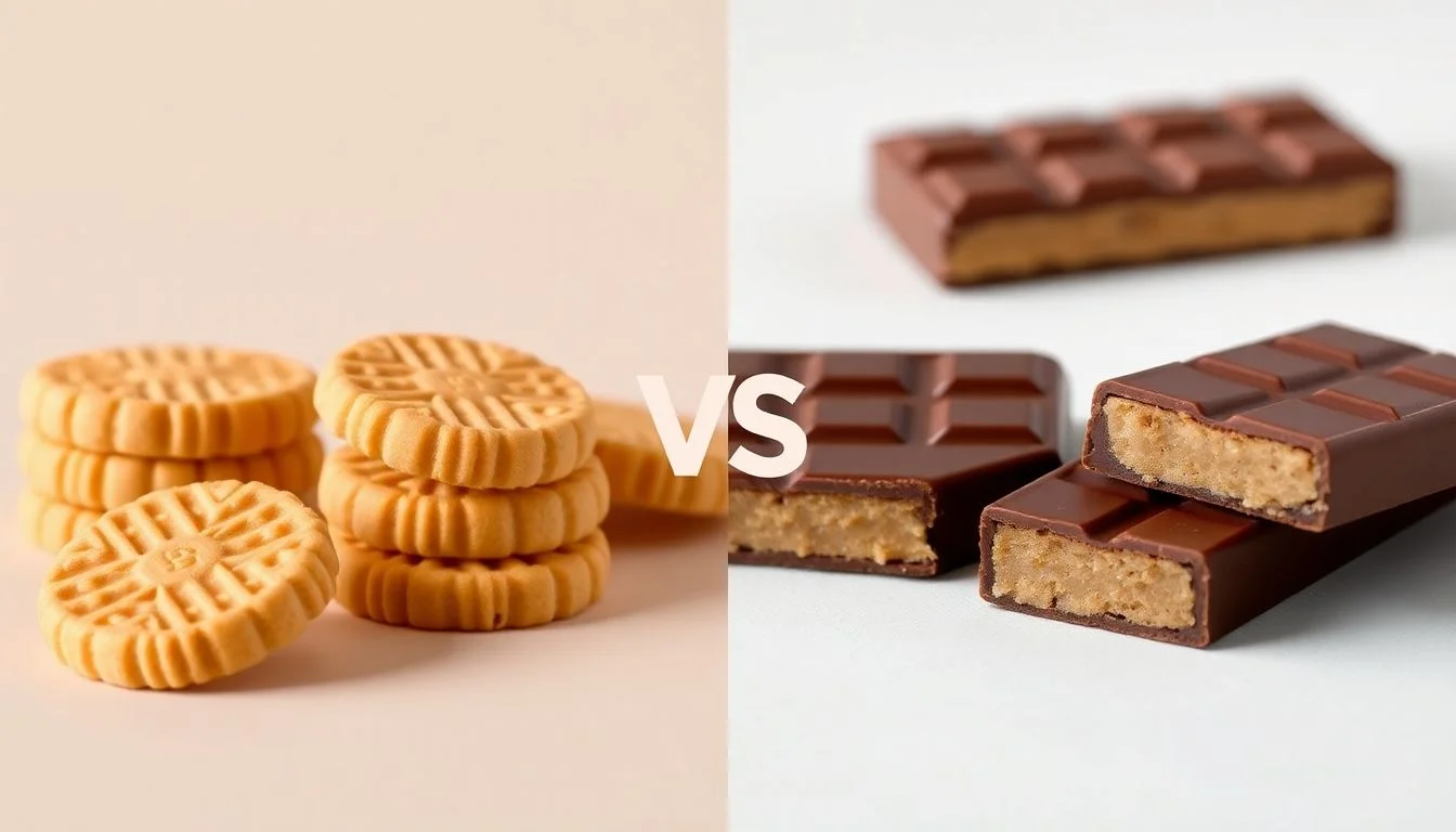 Peanut Butter Wafers vs Peanut Butter Dark Chocolate Bars