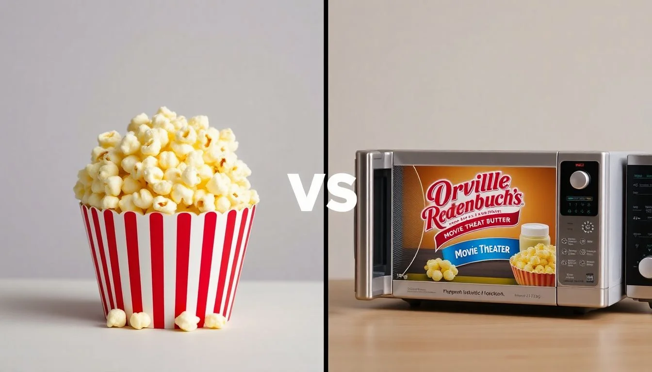 Popcorn vs Orville redenbacher s movie theater butter microwave: taste vs trade-offs, labe