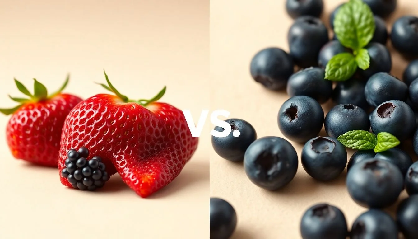 Strawberry and blackberry vs Blueberries