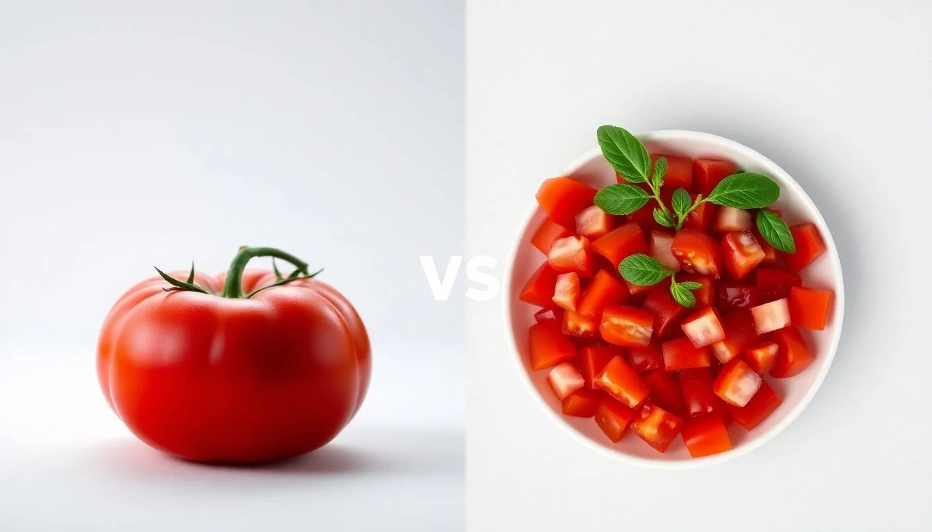 Whole peeled tomatoes vs Organic diced tomatoes no salt added