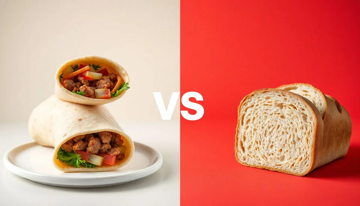 Wraps vs Wheat Sliced Bread Comparison